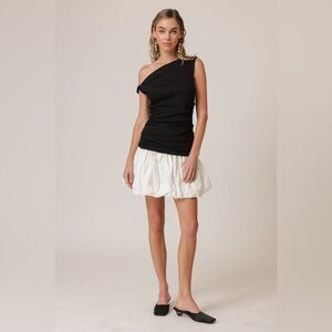 NWT Line & Dot Wesley Mix-Media Mini Dress – Black/Cream, Size Medium